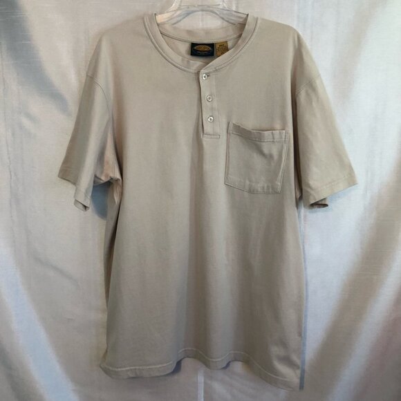 Sandy River Mens Henley 3 Button Beige T Shirt Mens 2 XLG - Picture 9 of 9